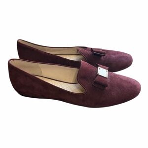 COLE HAHN TALI  BURGUNDY LOAFERS  SHOES WITH GOLD BOW SIZE 11